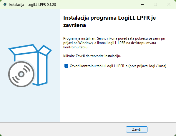 Završetak instalacije